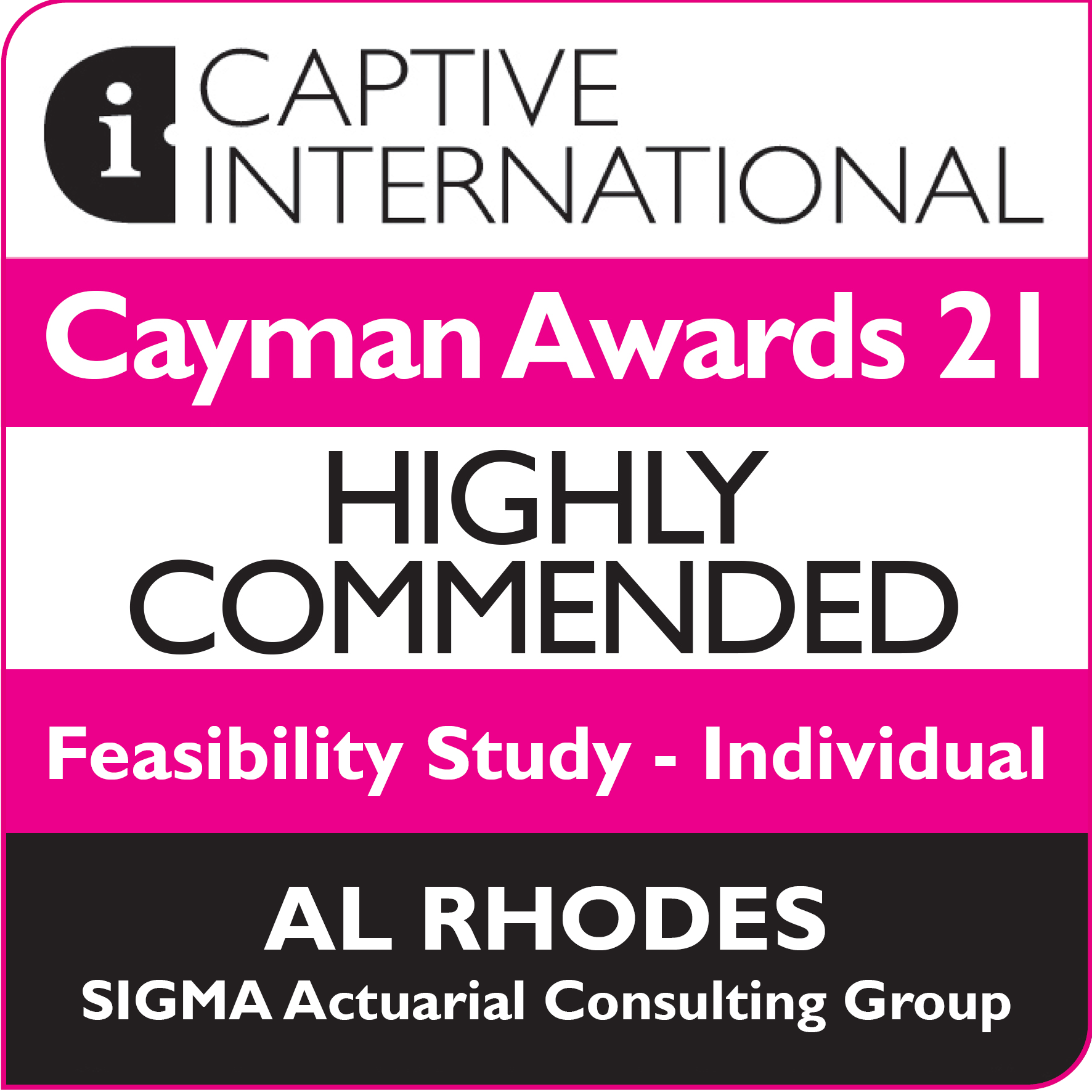 Captive International Cayman Awards Highly Commended